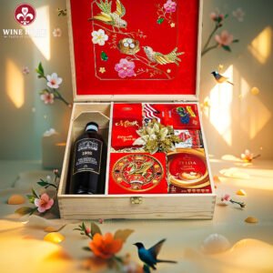 Wine Home Quà Tặng Hộp Quà Tết Xuân Như Ý Hộp Gỗ Đỏ 17