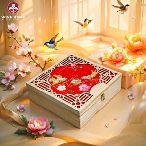 Hộp Quà Tết Xuân Như Ý Hộp Gỗ Đỏ