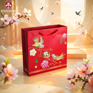 Wine Home Quà Tặng Hộp Quà Tết Xuân Như Ý Hộp Gỗ Đỏ