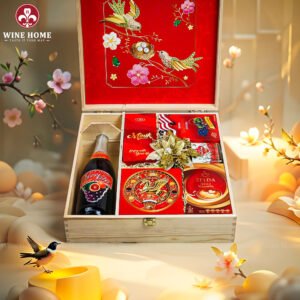 Hộp Quà Tết Xuân Như Ý Hộp Gỗ Đỏ 01