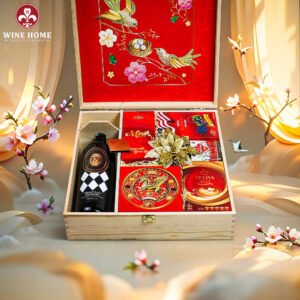 Wine Home Quà Tặng Hộp Quà Tết Xuân Như Ý Hộp Gỗ Đỏ 18