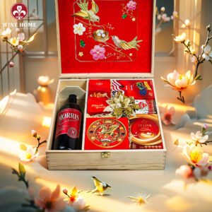 Wine Home Quà Tặng Hộp Quà Tết Xuân Như Ý Hộp Gỗ Đỏ 06