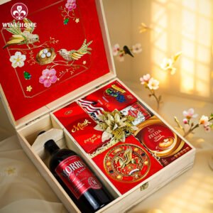 Hộp Quà Tết Xuân Như Ý Hộp Gỗ Đỏ 06