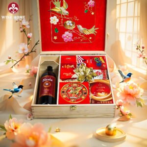 Hộp Quà Tết Xuân Như Ý Hộp Gỗ Đỏ 05