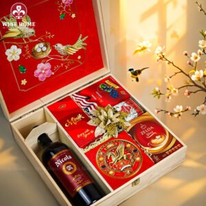 Hộp Quà Tết Xuân Như Ý Hộp Gỗ Đỏ 05