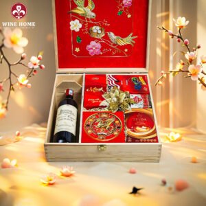 Wine Home Quà Tặng Hộp Quà Tết Xuân Như Ý Hộp Gỗ Đỏ 08