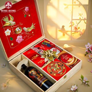 Hộp Quà Tết Xuân Như Ý Hộp Gỗ Đỏ 04