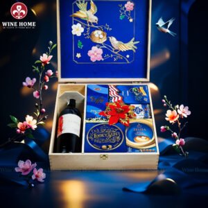 Wine Home Quà Tặng Hộp Quà Tết Xuân Như Ý Hộp Gỗ Xanh 12