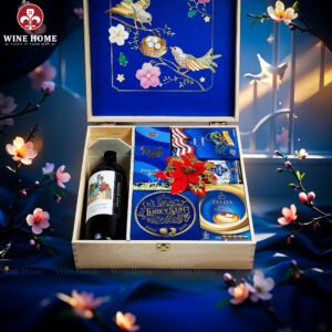Wine Home Quà Tặng Hộp Quà Tết Xuân Như Ý Hộp Gỗ Xanh 08