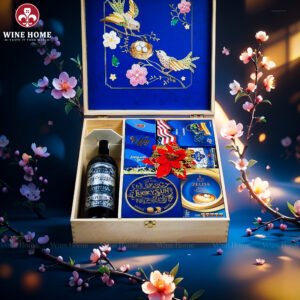 Wine Home Quà Tặng Hộp Quà Tết Xuân Như Ý Hộp Gỗ Xanh 03